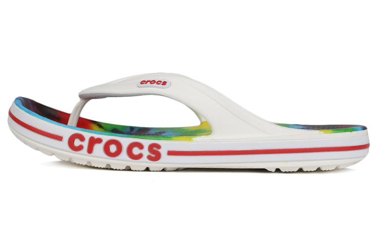 Crocs Tie Dye Pattern Flip-Flops Slippers White Unisex 'White' 206358-94S