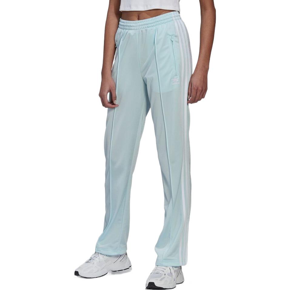 adidas originals Solid Color Stripe Straight Casual Sports Long Pants Unisex Light Blue HN5897