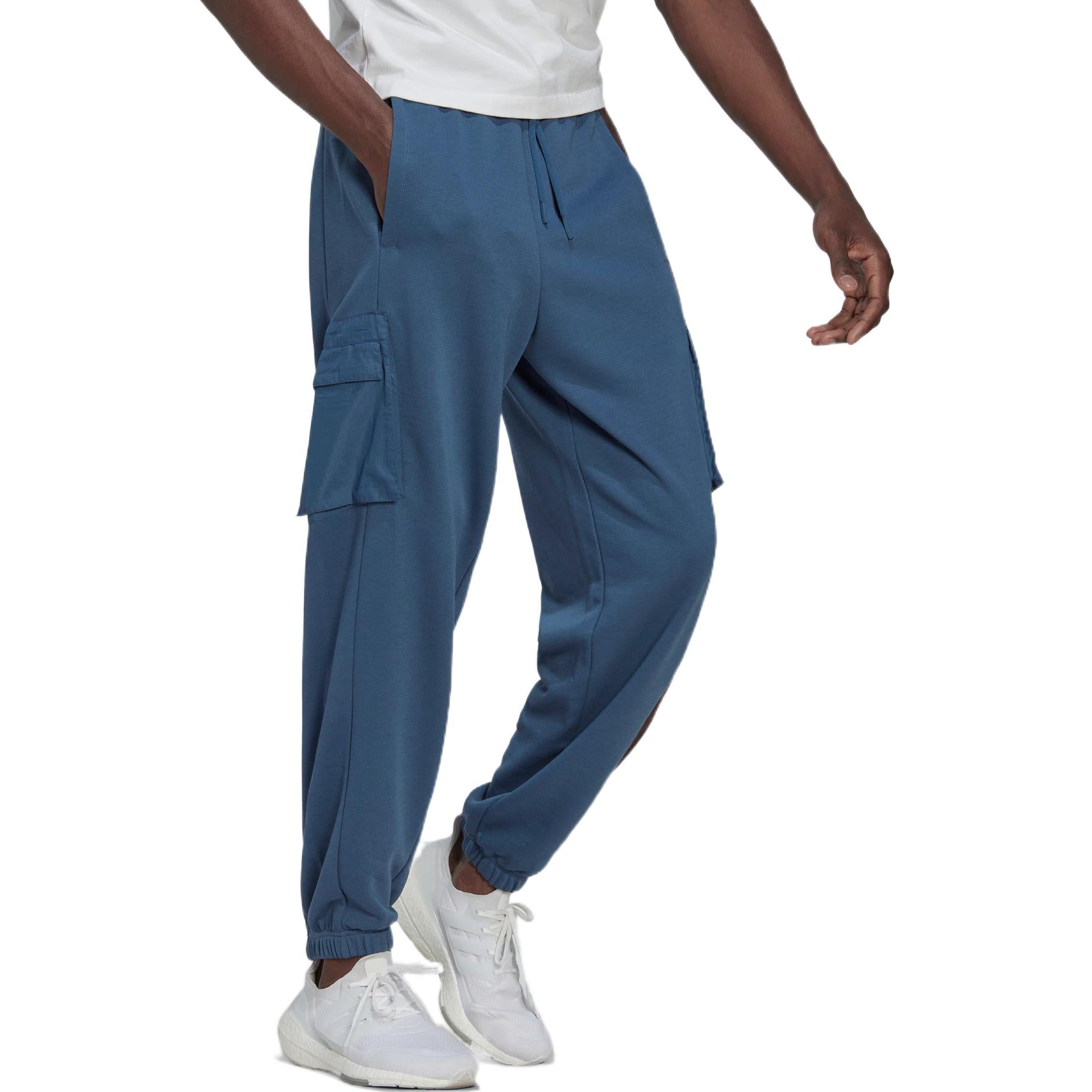 Men's adidas Logo Multiple Pockets Loose Bundle Feet Sports Pants/Trousers/Joggers Blue HZ9701