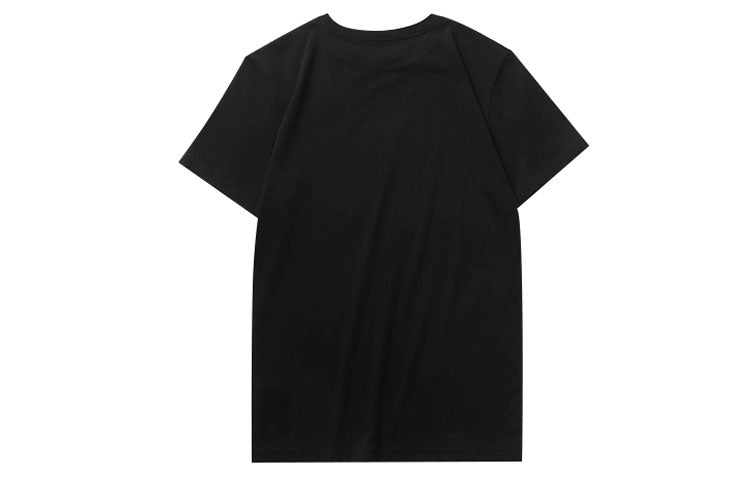 Vans Logo Printing Short Sleeve Couple Style Black VN0A4MMCBLK