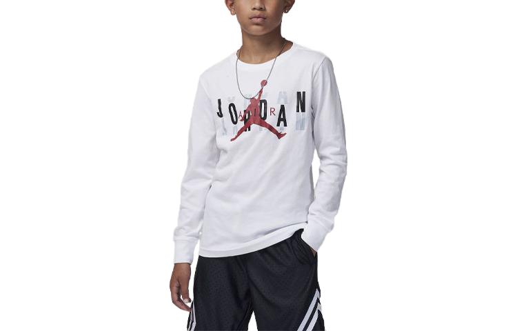 (GS) Air Jordan Scramble Long Sleeve T-Shirt 'White' 95C680-001