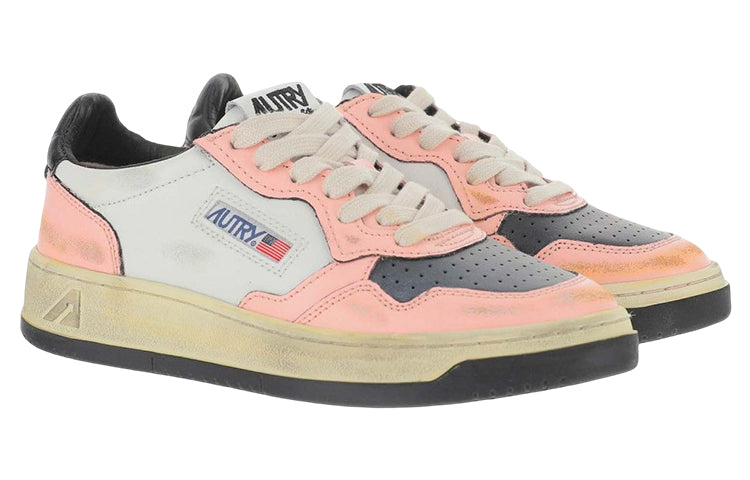 (WMNS) Autry Medalist Super Vintage Low Leather Sneakers 'White Pink Black' AVLW-SV20