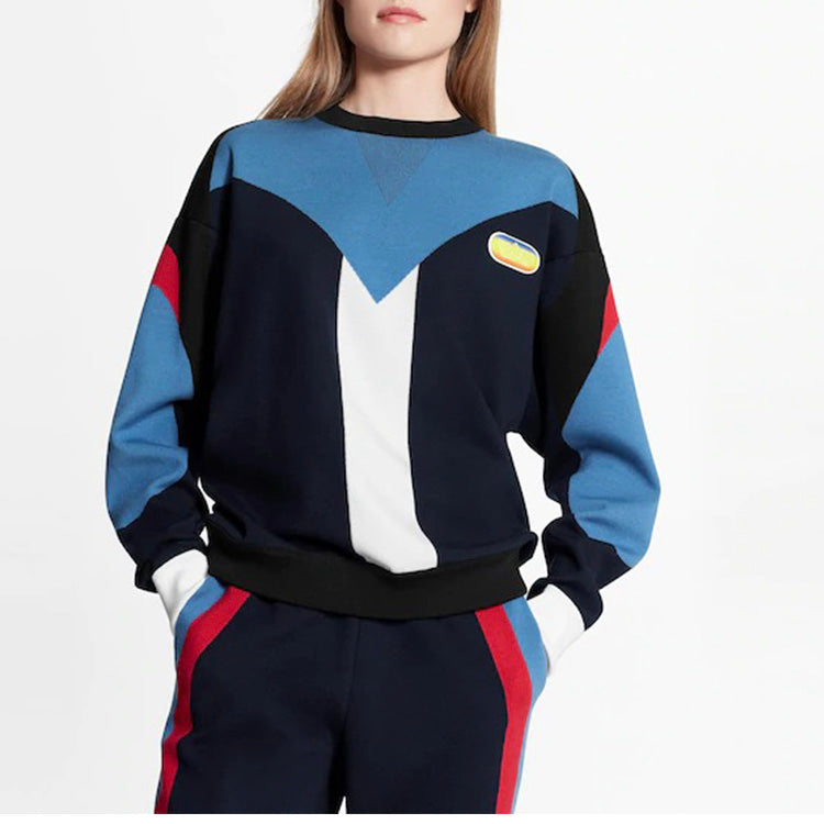 (WMNS) LOUIS VUITTON LV Embedded Knitted Jumper 'Black Blue' 1A8C8N
