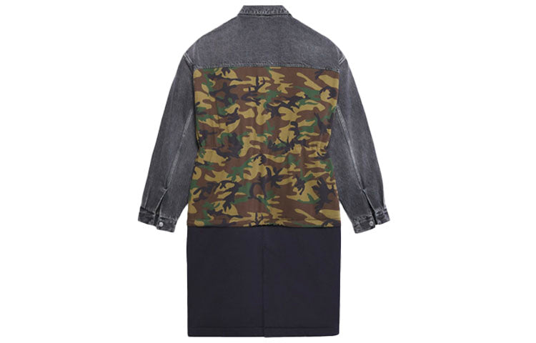 Balenciaga 3 Layered Patchwork Knee Length Car Coat 'Green Blue' 659092TKL142840
