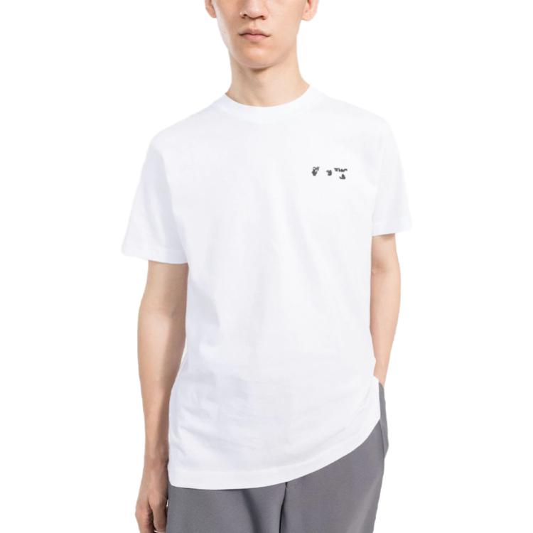 Off-White SS22 Logo Printing Round Neck Pullover Short Sleeve Version White OMAA027C99JER0040110