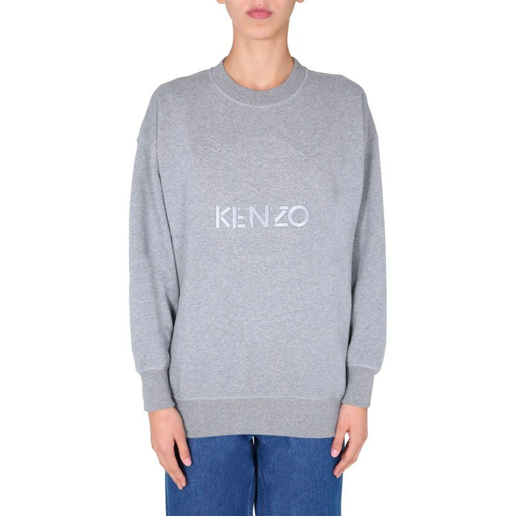 (WMNS) KENZO Alphabet Logo Round Neck Pullover Hoodie Gray FA62SW9214XH-95