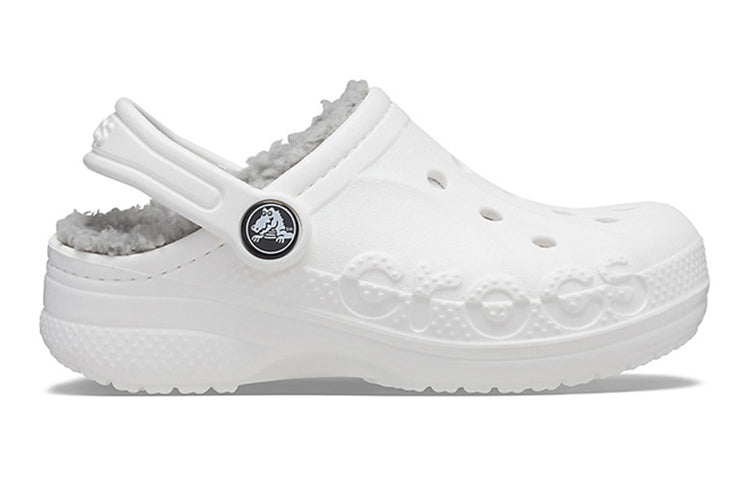 (GS) Crocs Classic Clog Stay Warm Lightweight White Gray Sandals 'White Light Gray' 205977-11H