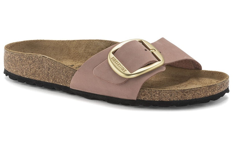 (WMNS) Birkenstock Madrid Big Buckle Nubuck Leather Narrow Fit Sandals 'Old Rose' 1024039