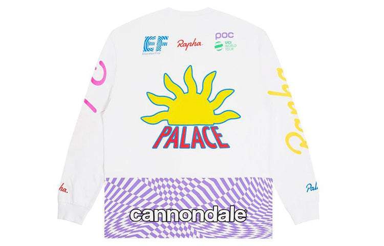 PALACE  Rapha Crossover Off Bike Cartoon Pattern Alphabet Long Sleeves Unisex White P19LS038