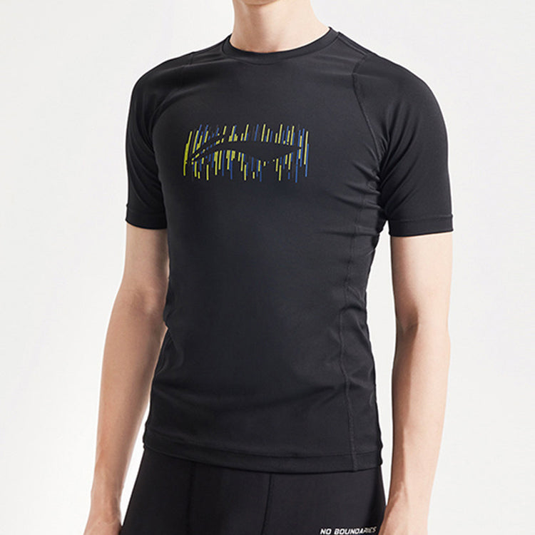 Li-Ning Printing Training Short Sleeve 'Black' AUDQ049-1