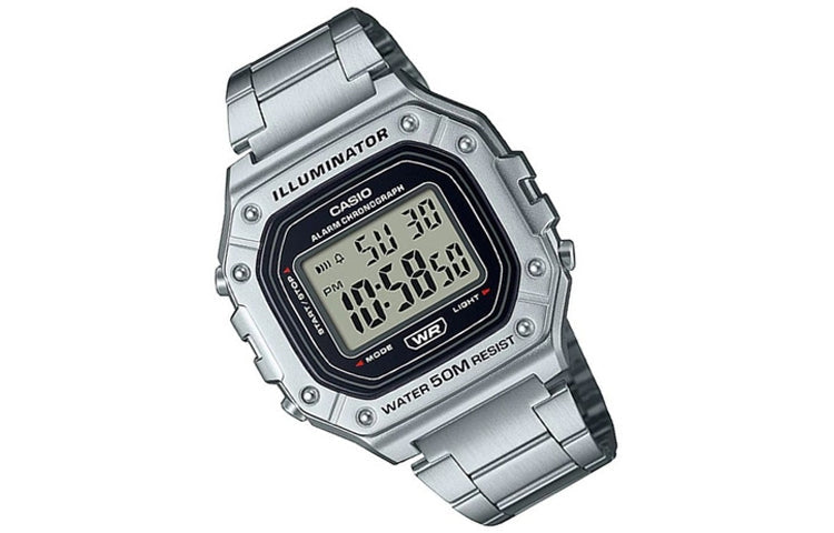 CASIO Men's YOUTH Digital Multi Function Wrist Waterproof Mens Silver Analog W-218HD-1AV