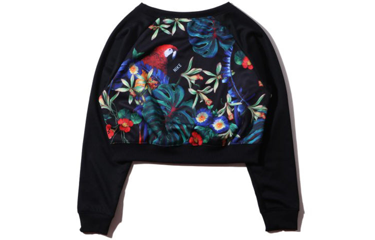 (WMNS) Nike Sportswear Print Crew Neck Shirt Black/Rainbow AQ9723-010
