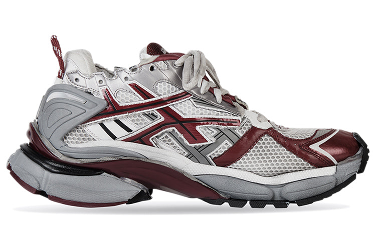 Balenciaga Runner Sneakers 'Burgundy Grey White Mesh and Nylon' 677403W3RB39069