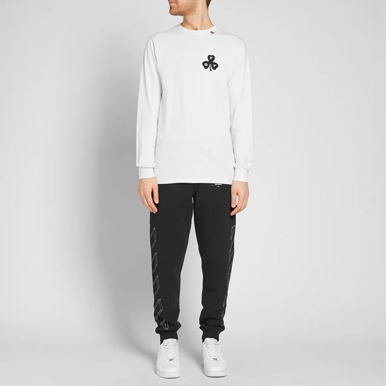 Off-White Pattern Printing Round Neck Long Sleeves Loose Fit White OMAB001E181850260120