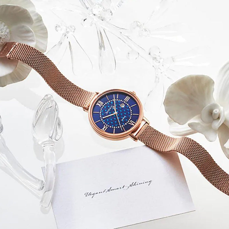 CASIO Waterproof SHEEN Quartz Sapphire Crystal Rose Gold Analog SHE-4059PGM-2AU