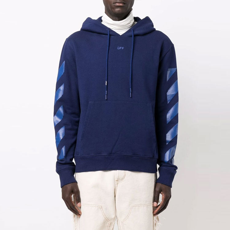 Men's Off-White FW21 Arrow Pattern Printing Loose Fit Blue OMBB034F21FLE0044545