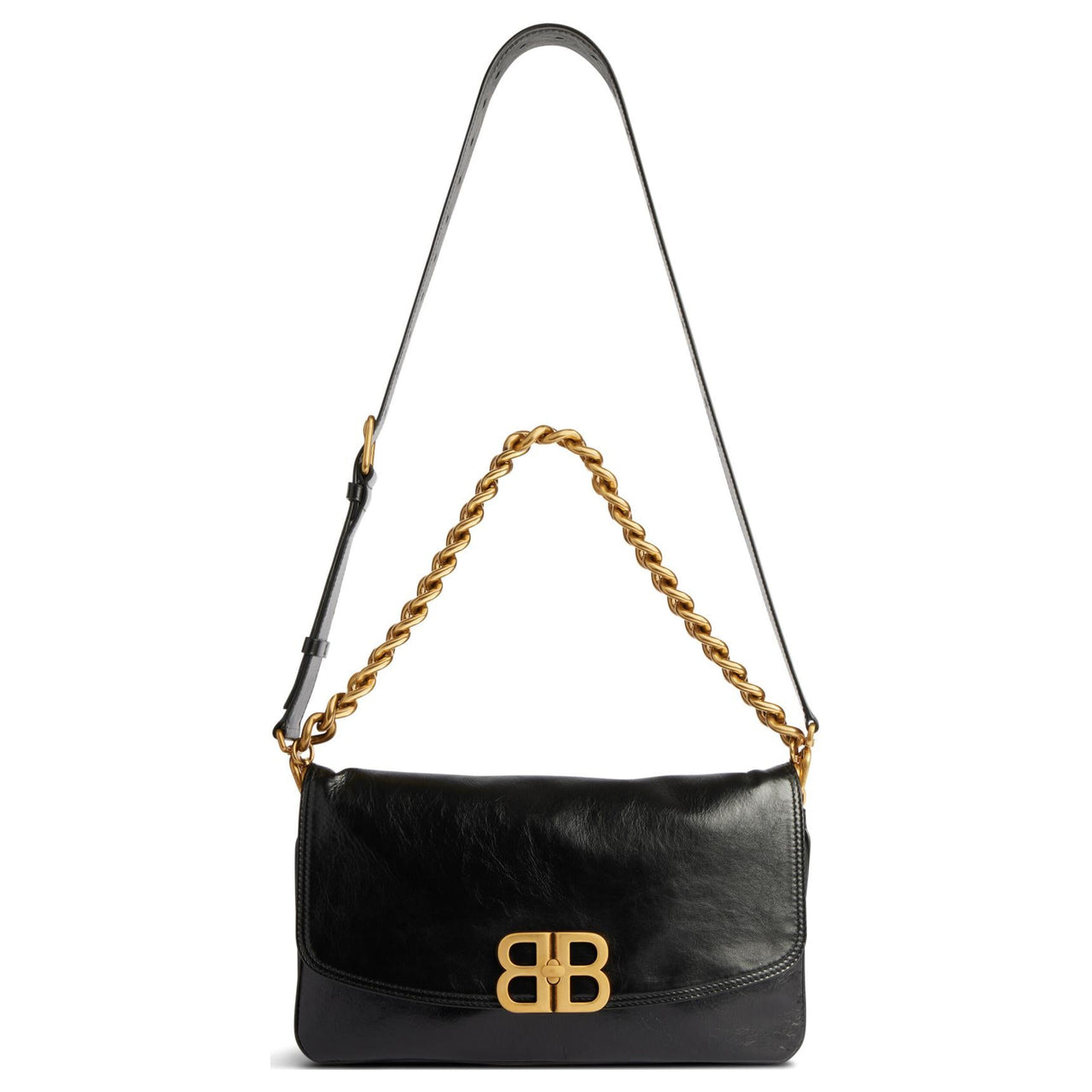 (WMNS) Balenciaga Bb Soft Medium Flap Bag 'Black' 7485962AAIZ1000