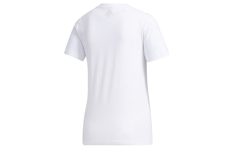 (WMNS) adidas Large Shiny Logo Short Sleeve White GK8720