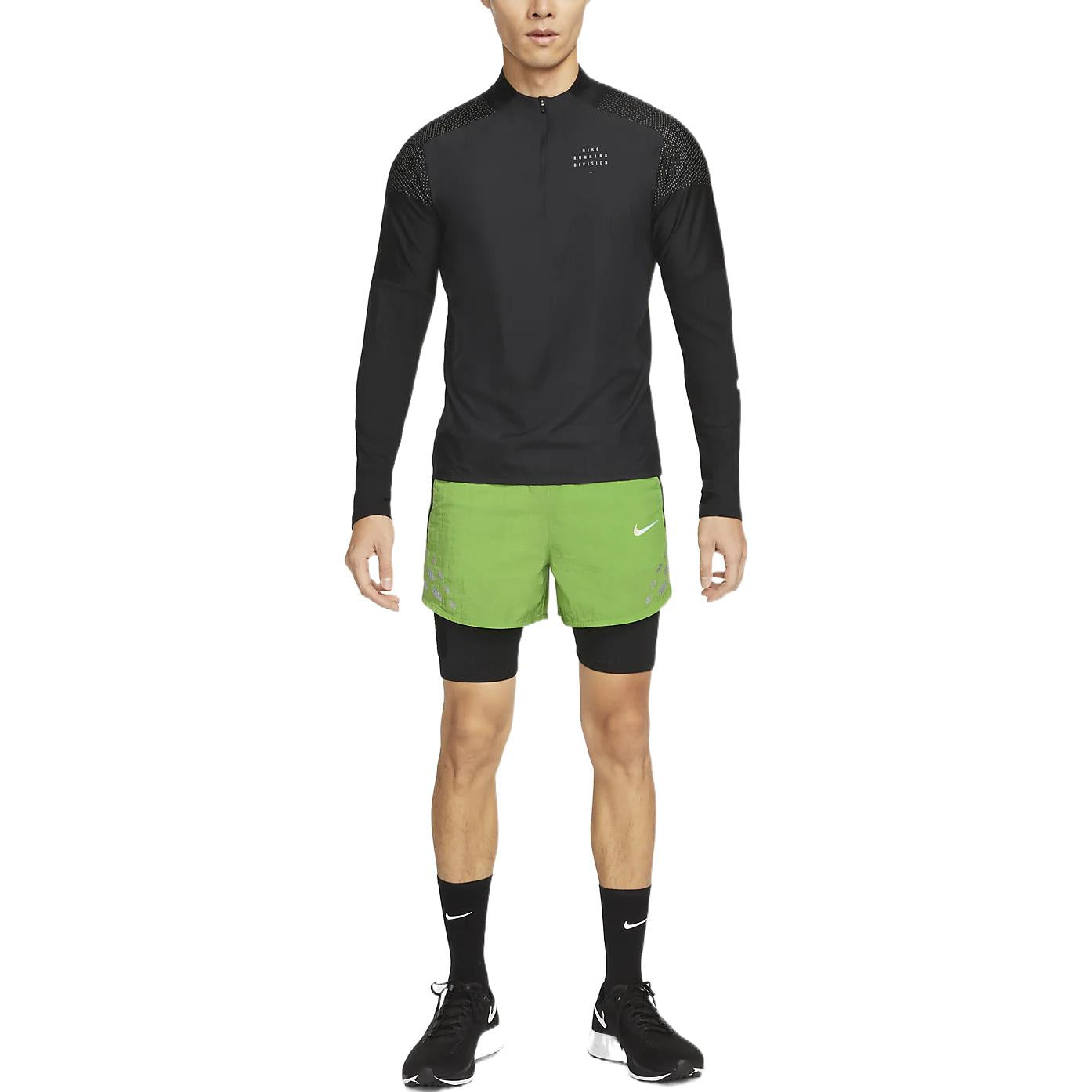 Nike Run Division Pinnacle Solid Color Logo Sports Shorts Green DM4764-377