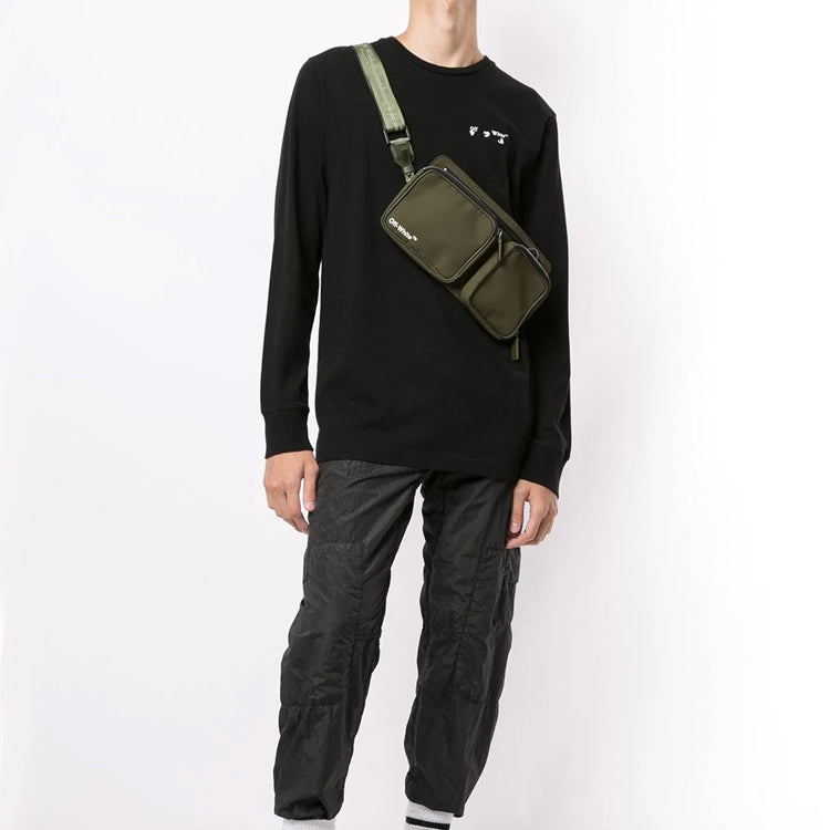 Off-White FW20 Printing Long Sleeve Men Black OMAB001E20JER0011001