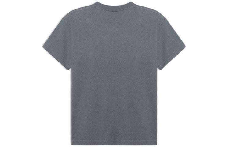 Balenciaga Band Portrait Printing Logo Retro Short Sleeve Gray 612965TIV471404