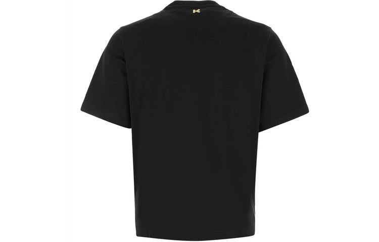 Men's KENZO China Capsule Series Alphabet Tiger Head Embroidered Pattern Round Neck Short Sleeve Black FB55TS0654SD-99