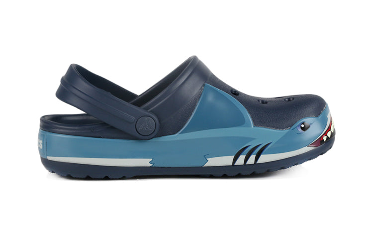 (PS) Crocs Funny Shark Beach Shoe Deep Blue 206159-410
