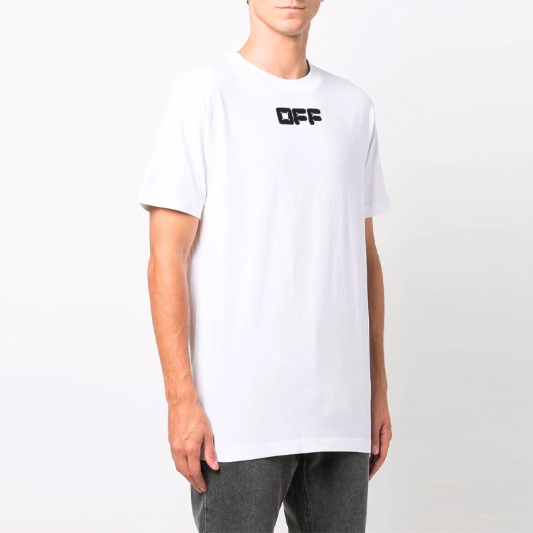 Off-White FW21 logo Printing Short Sleeve Loose Fit White OMAA027F21JER0030110