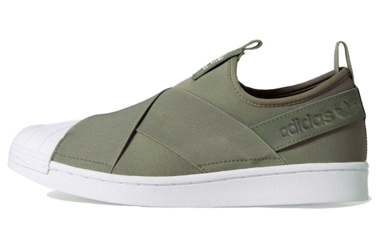 (WMNS) adidas originals Superstar Slip On Shoes Green EY1119