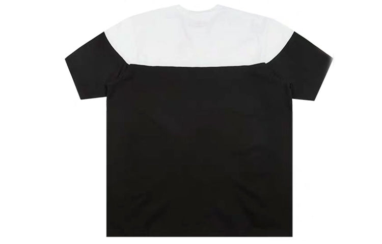 Supreme FW18 Split Logo S/S Top Black Colorblock Embroidered Short Sleeve Unisex SUP-FW18-222