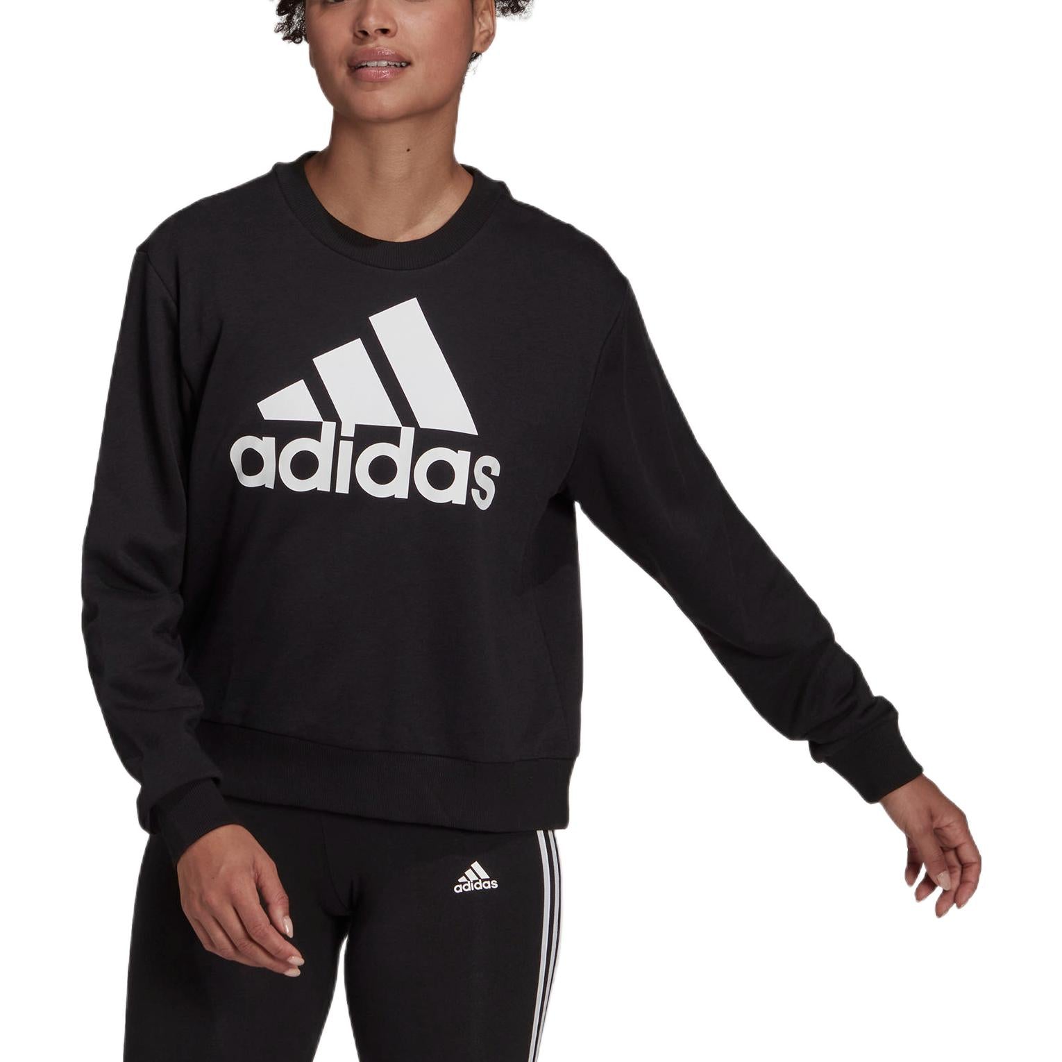 (WMNS) adidas Essentials Logo Loose Sweatshirt 'Black' HD1757