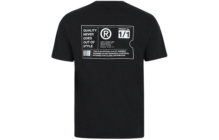 Men's Levis Round Neck Pullover Printing Short Sleeve Black 87373-0001