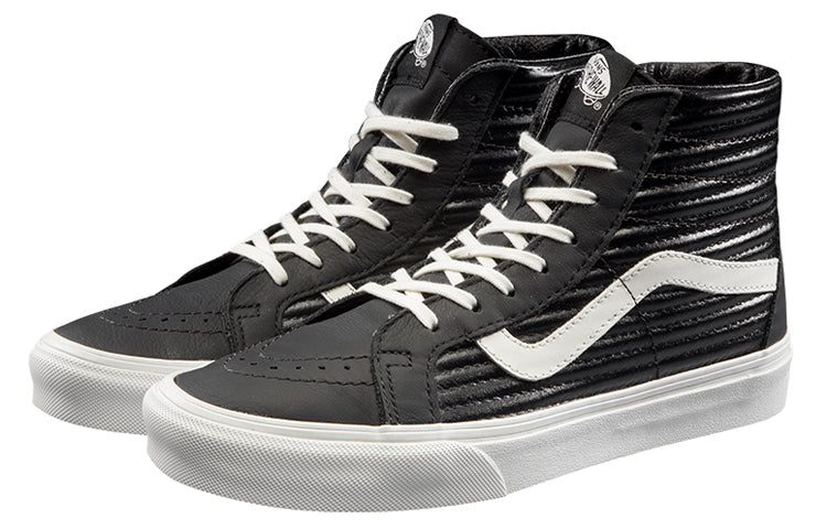 (WMNS) Vans SK8-HI Moto Leather 'Black White' VN0A2XSBOGG