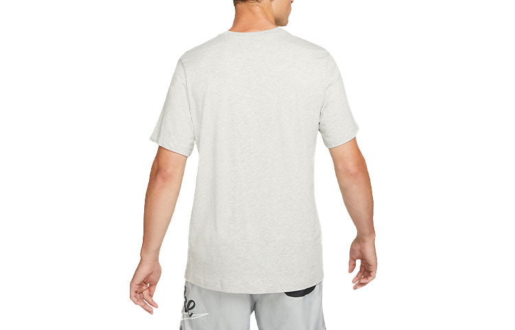 Men's Nike Solid Color Side Round Neck Short Sleeve Gray T-Shirt DM2387-050
