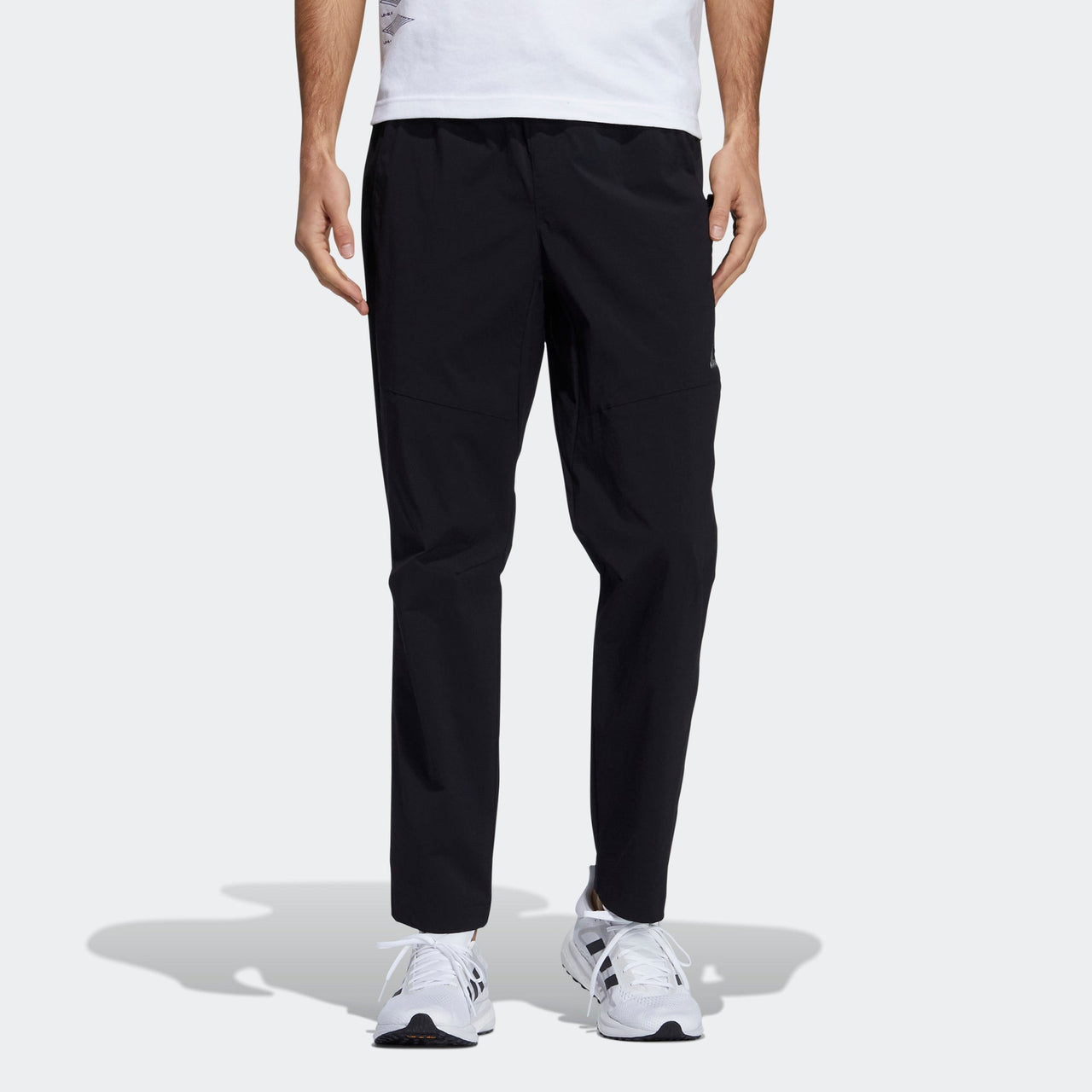 adidas Th Wv Pkt Pnt Slim Fit Solid Color Sports Long Pants Black H40197