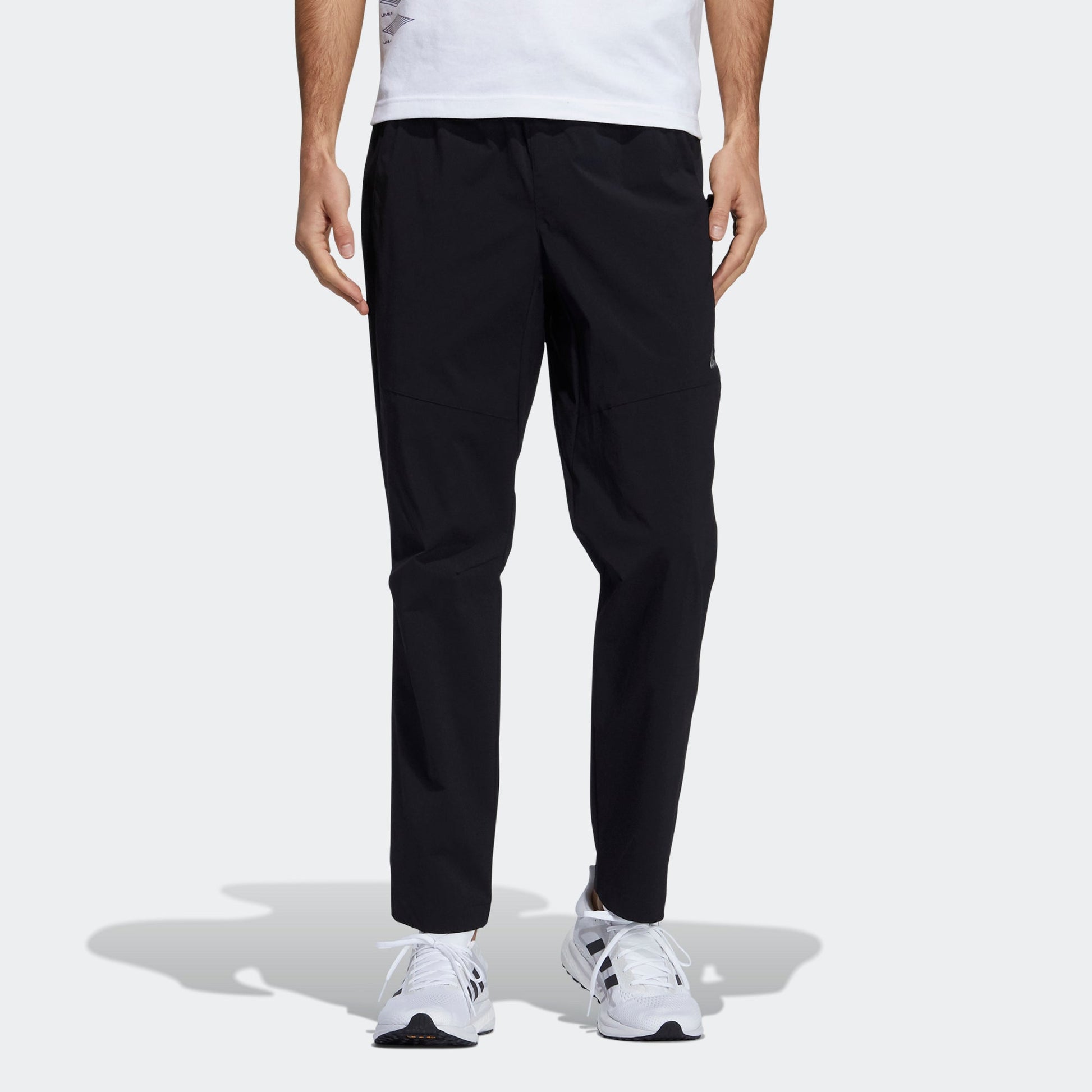 adidas Th Wv Pkt Pnt Slim Fit Solid Color Sports Long Pants Black H40197