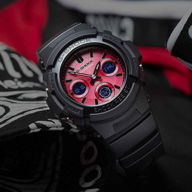 CASIO G-Shock Analog-Digital 'Black Red' AWG-M100SAR-1APR-PERSON
