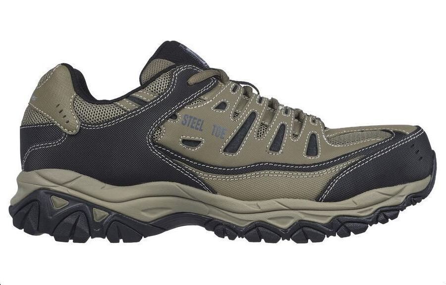 Skechers Work Relaxed Fit :Cankton ST Shoes 'Olive Green Black' 77055W-BKCC