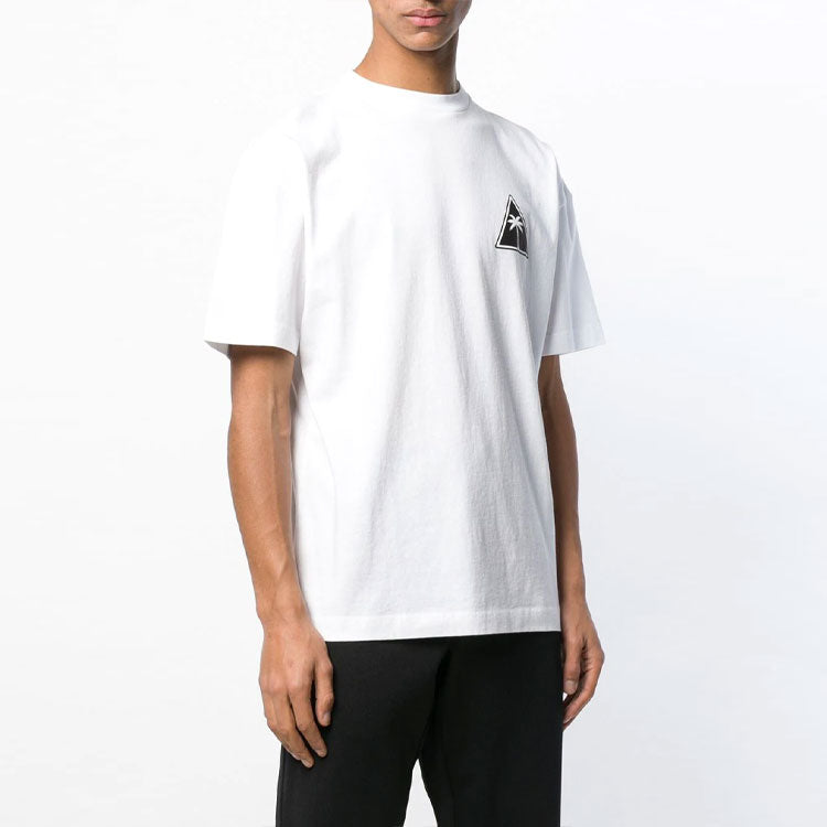 Men's PALM ANGELS Round Neck Short Sleeve White PMAA001S194130110110