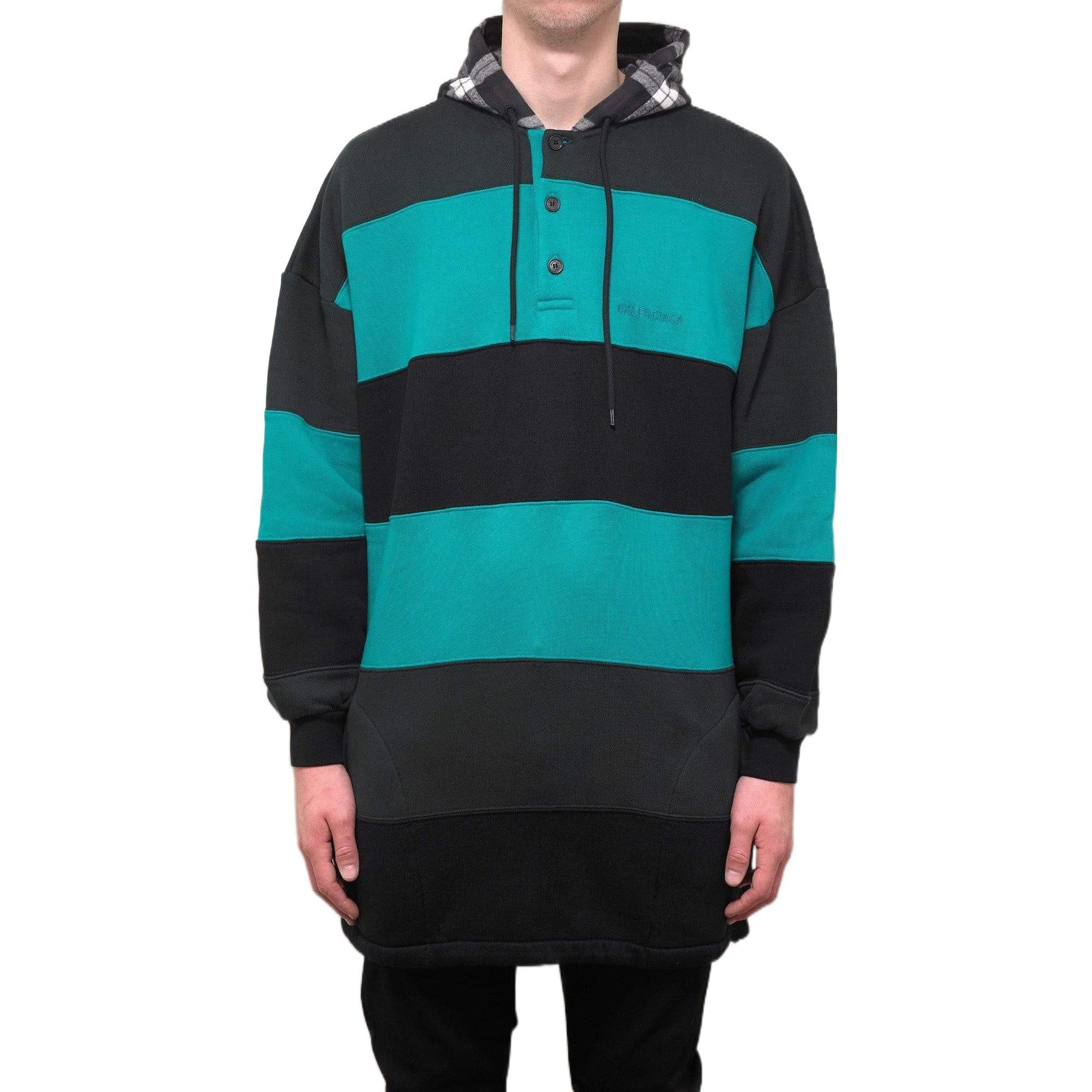 Balenciaga Striped Oversized Hoodie 'Green Black' 556137TDV325567