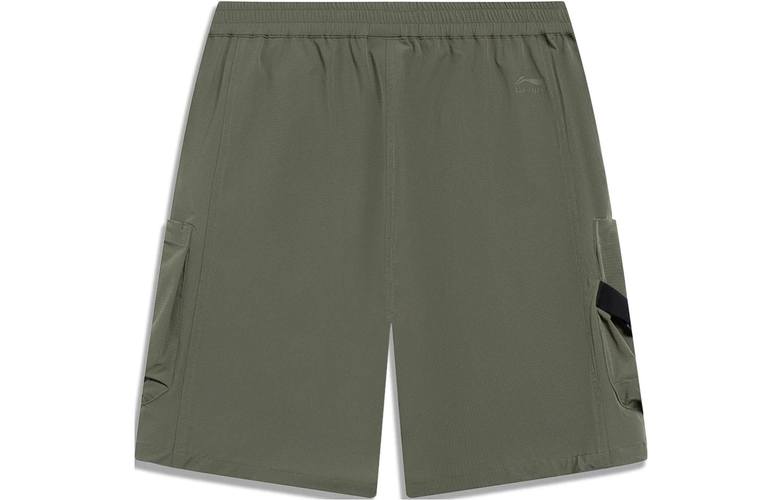 Li-Ning Counterflow Logo Straight Cargo Shorts 'Military Green' AKST587-5