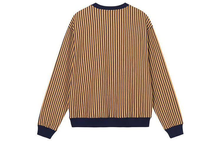 Men's Stussy Logo Stripe Round Neck Yellow 1140272
