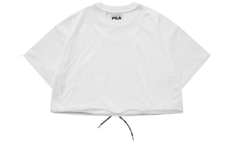 FILA Fusion Casual Mesh Print Cropped White T11W931104F-WT