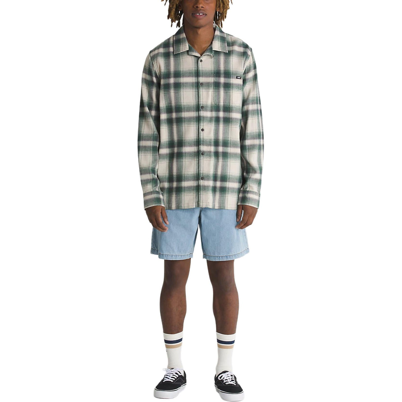 Vans Eastridge Long Sleeve Buttondown Shirt 'Oatmeal Green' VN000G78D01