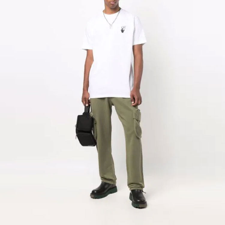 Men's Off-White FW21 Solid Color Cargo Pocket Sports Pants/Trousers/Joggers Loose Fit Brown OMCH036F21FLE0015510