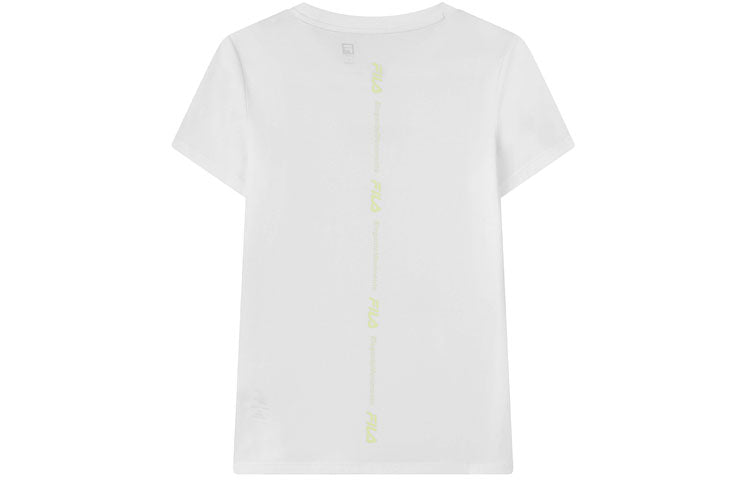 (WMNS) FILA Running Alphabet Logo Short Sleeve White A11W122104F-WT