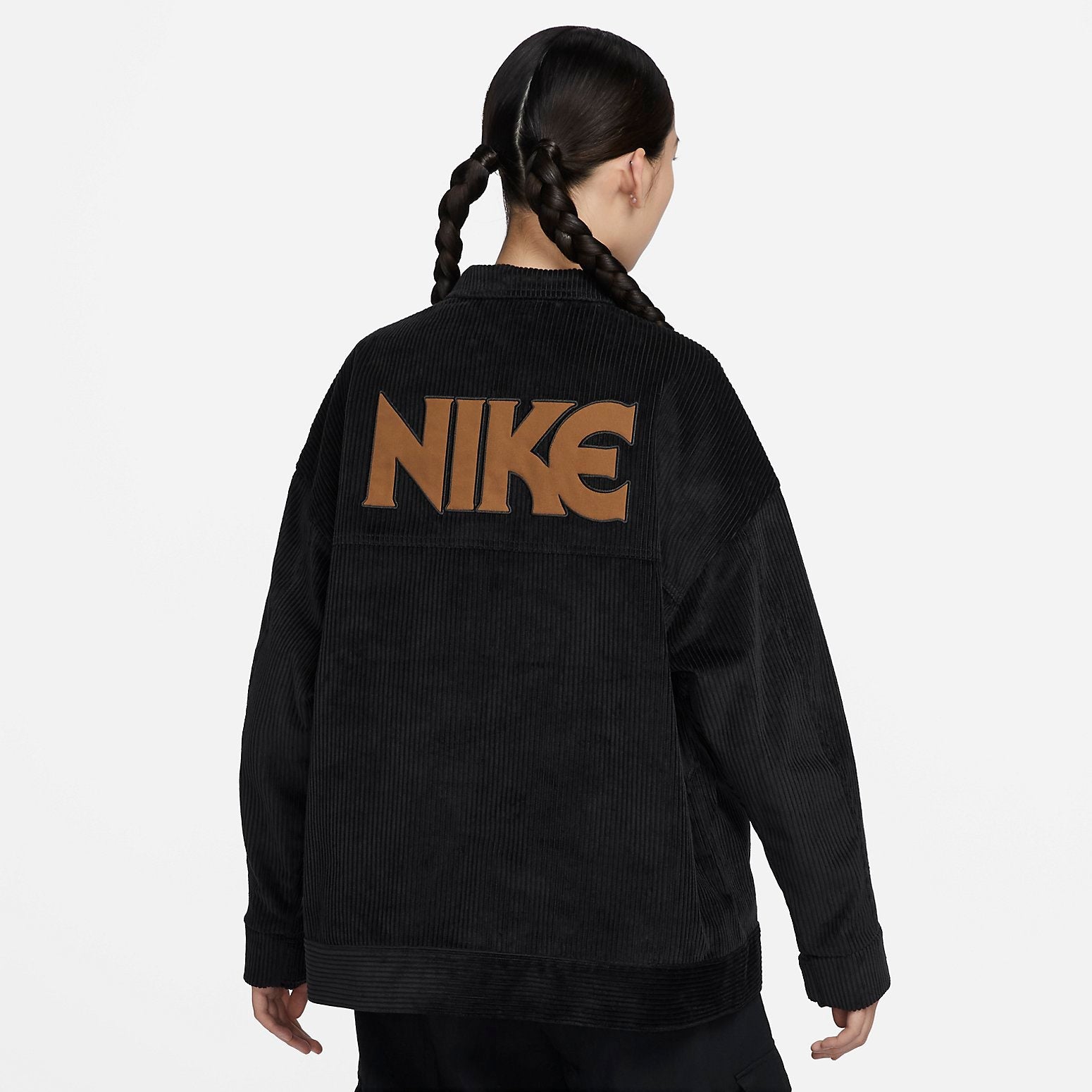 (WMNS) Nike Sportswear Corduroy Jacket 'Black' HF0355-010
