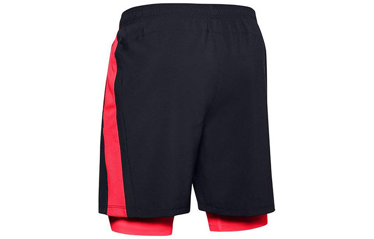 Under Armour Launch SW 2in1 Shorts 'Black Red' 1326576-003
