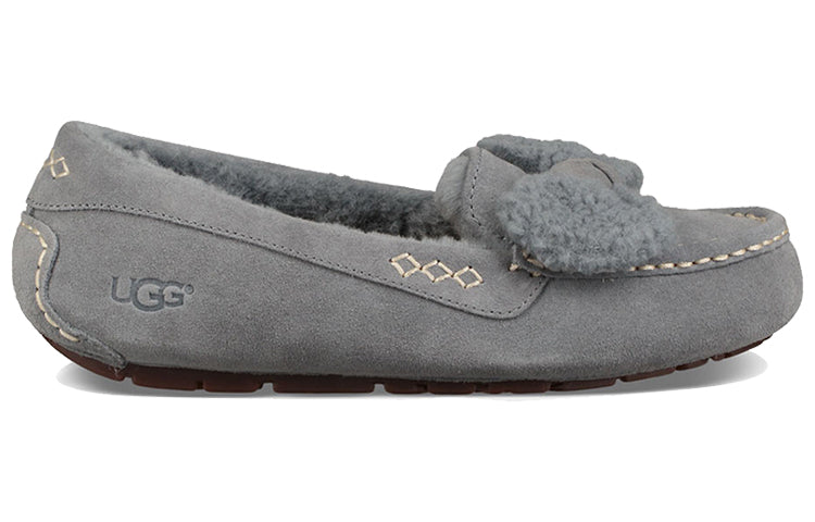 (WMNS) UGG Ansley Fur Bow Gray 1019758-GYS