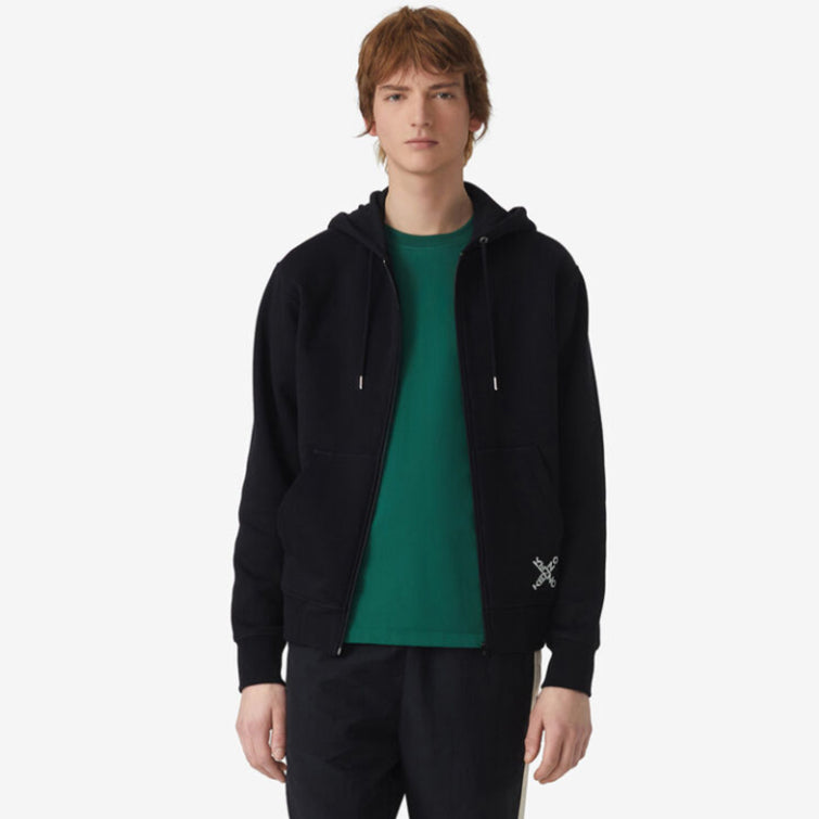 Men's KENZO SS21 Cotton Logo Alphabet hooded Long Sleeves Black FA65BL7204MS-99